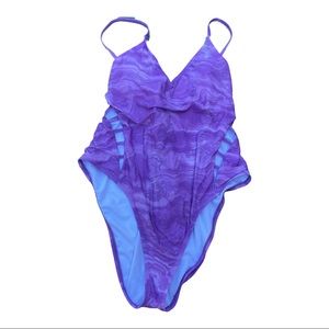 Bundle 5/$25 New Mynah Marble Cutout Lace Back One Piece